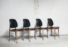 Suite de 4 chaises Pierre Guariche vintage années 50