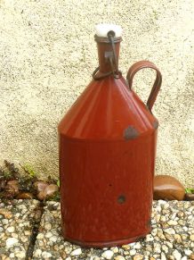 bouteille ancienne en acier émaillé