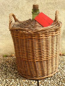 dame  jeanne recouverte  d'osier  , vintage