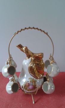 Service à liqueur vintage en porcelaine