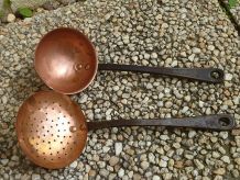 lot louche et écumoire en cuivre