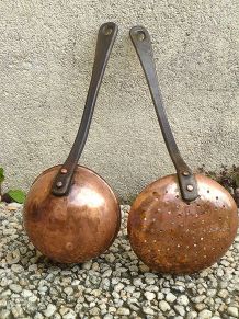 lot louche et écumoire en cuivre