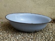 bassine  en  acier  émaillé  ancienne , vintage