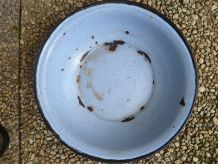 bassine  en  acier  émaillé  ancienne , vintage