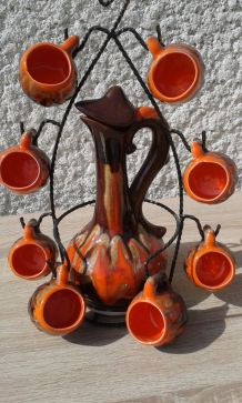 Service à liqueur vintage en grès 