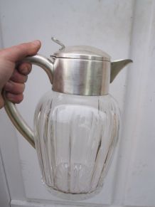 Pichet a orangeade cristal métal argenté