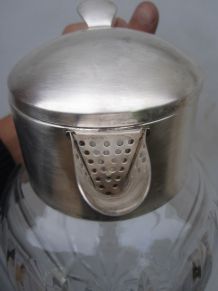 Pichet a orangeade cristal métal argenté