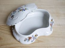 boîte porcelaine à fleurs vintage