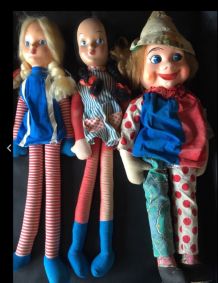 Lot poupées et clown vintage 