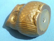 tirelire  hibou en laiton massif , vintage