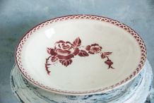 Plat creux  Digoin rose