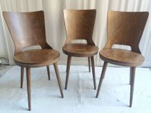 LOT DE 3 CHAISES VINTAGE BAUMANN "MODELE DOVE"