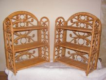 paire d'étagères rotin Peacock