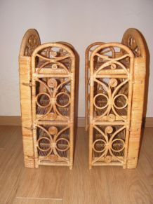 paire d'étagères rotin Peacock