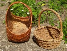 lot de 2 paniers  en osier , vintage