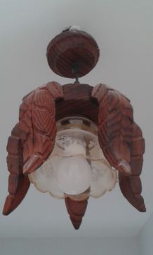 Suspension bois et verre