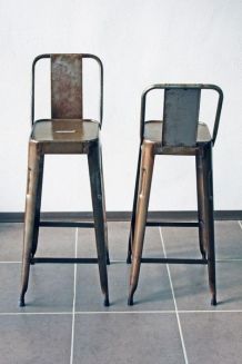 Tabouret industriel vieilli vintage