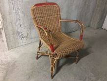 Fauteuil en rotin années 60