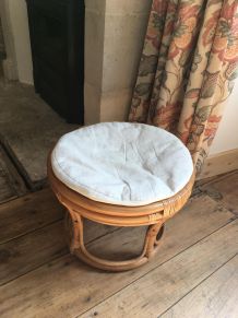 Pouf/Tabouret en rotin
