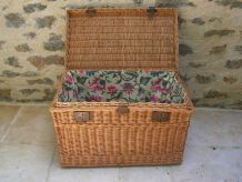 Malle rotin osier doublée