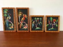 Tableaux oiseaux vintage années 50