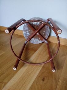 Tabouret d'école ou d'atelier en métal et bois
