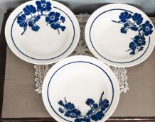 Lot 3 assiettes creuses Badonvillers modèle Capucines