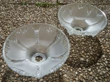 lot abat-jour , suspensions en verre , vintage