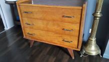 Commode vintage scandinave pieds compas 