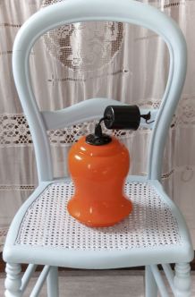 Suspension  en verre opaline orange 