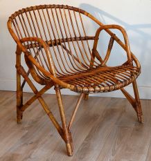 fauteuil corbeille rotin