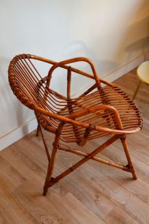 fauteuil corbeille rotin