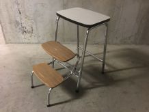 Tabouret marche-pied en formica années 70
