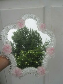 ancien miroir vénitien murale ou de table murano