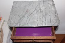 table de chevet bois et marbre