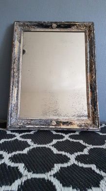 miroir au mercure cadre bois et stuc dans son jus début XXe