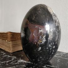 Ancien œuf en marbre noir poli