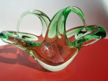 Superbe coupe corbeille vide-poches en verre Murano 