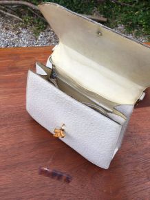 Sac femme vintage cuir blanc