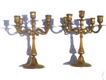 paire de chandeliers 5 branches en laiton