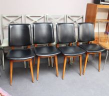 Série de 4 chaises vintage pieds compas