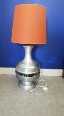 lampe vintage en aluminium brossé double éclairage 