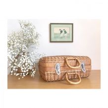 Valisette en osier et tissu