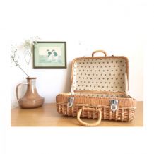 Valisette en osier et tissu