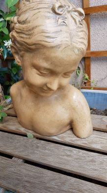 buste plâtre "la florentine" dite "la rieuse" d'après Jean-B