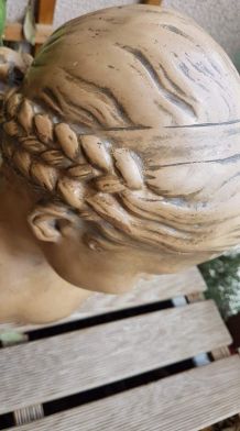 buste plâtre "la florentine" dite "la rieuse" d'après Jean-B