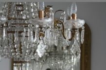 Lustre ancien en cristal et bronze