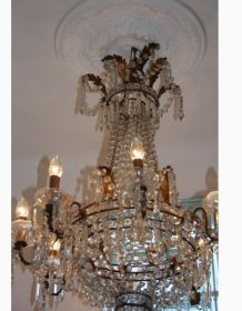 Lustre ancien en cristal et bronze