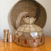 SUSPENSION EN NACRE ET LAITON BICOLORE