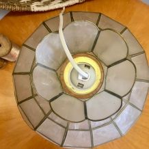 SUSPENSION EN NACRE ET LAITON BICOLORE